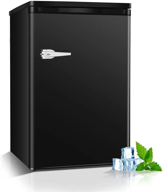 AGLUCKY Mini Upright Freezer -3.0 cu.ft Compact freezer with Removable Shelves (Black,White,Red)