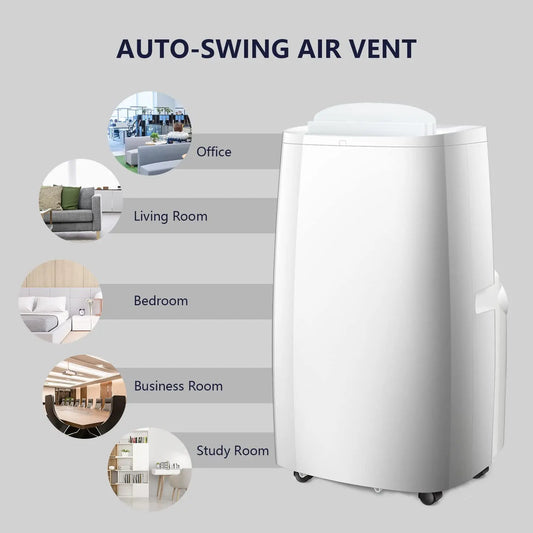  Portable Air Conditioner 13,500 BTU, Built-in Dehumidifier&Heater,Cools 330sq. ft,24H Timer, 3 in 1 Portabel AC with Remote Control, Complete Window Mount Exhaust Kit
