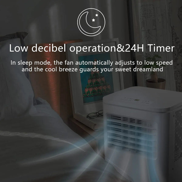 8000BTU Portable Air Conditioner Built-in Dehumidifier Function,White