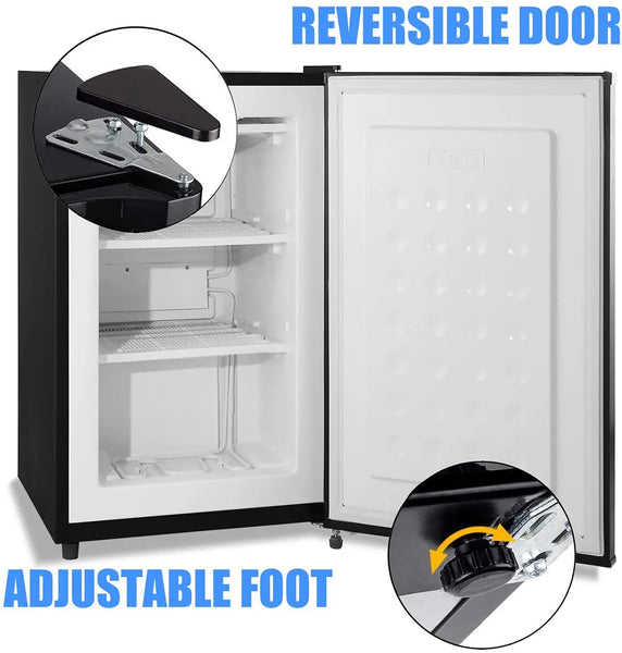 Kissair Mini Upright Freezer 2.3 Cu.ft Compact freezer with Removable Shelves (Black,White,Red)