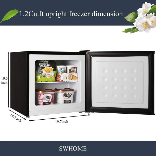 Mini Upright Freezer 1.2 Cu.ft Compact freezer with Removable Shelves