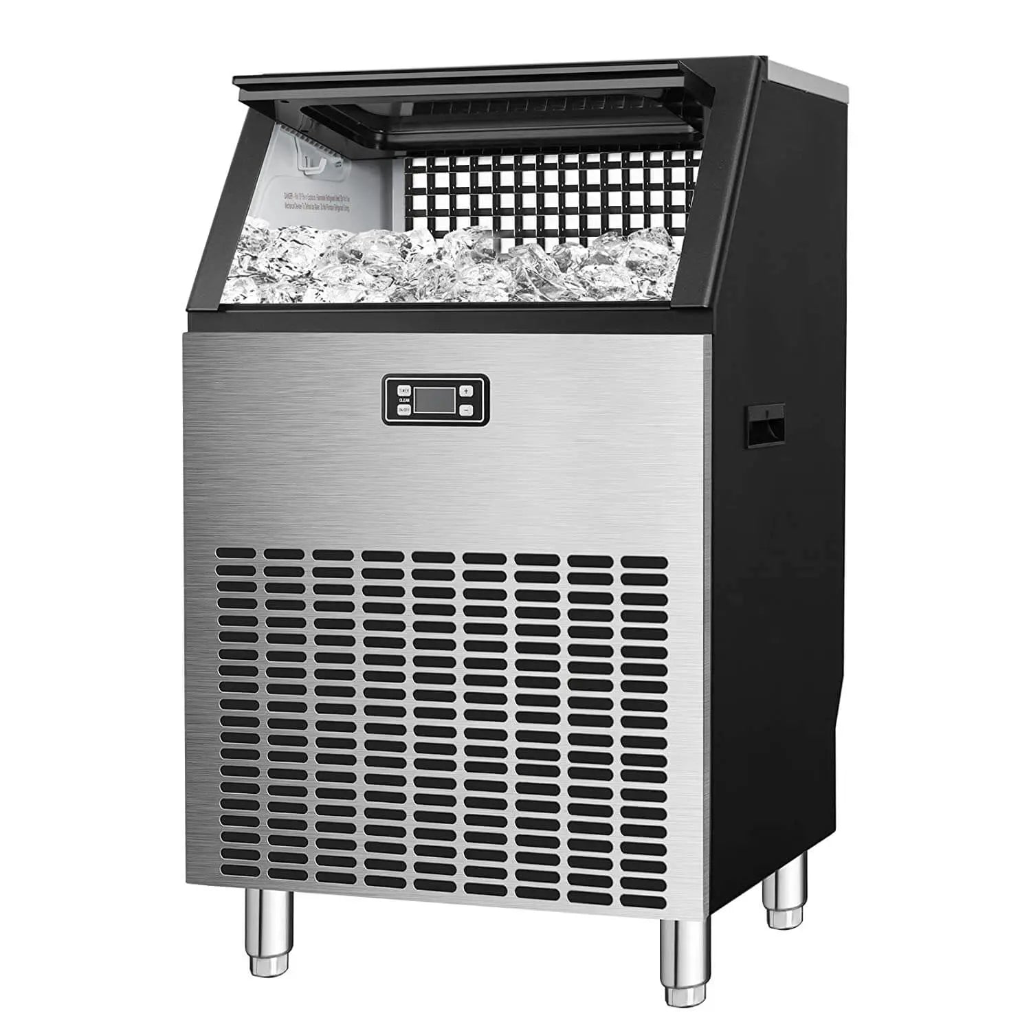 Commercial Ice Maker Machine 100lb Per 24Hours, Built-in & Standing Ice Maker