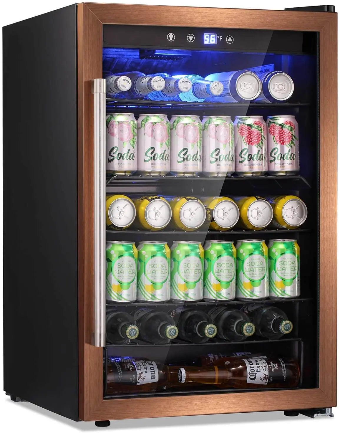 4.5Cu.ft. Beverage Refrigerator Cooler - 126 Can,Gold