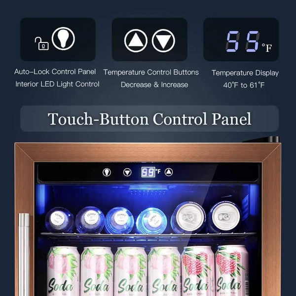 4.5Cu.ft. Beverage Refrigerator Cooler - 126 Can,Gold