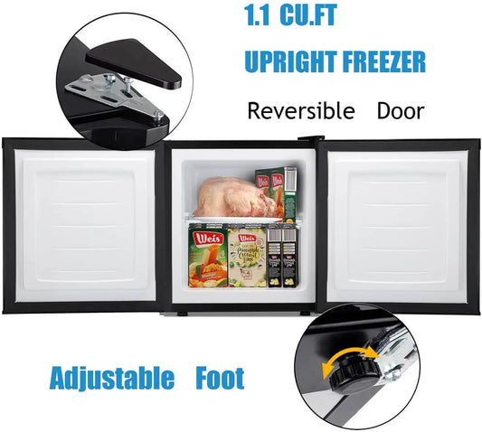 1.1 Cu.ft Compact Upright Freezer Free Standing