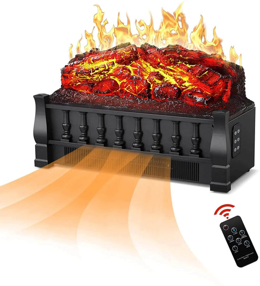 Electric Fireplace Log Set Heater with Remote Control,750W/1500W