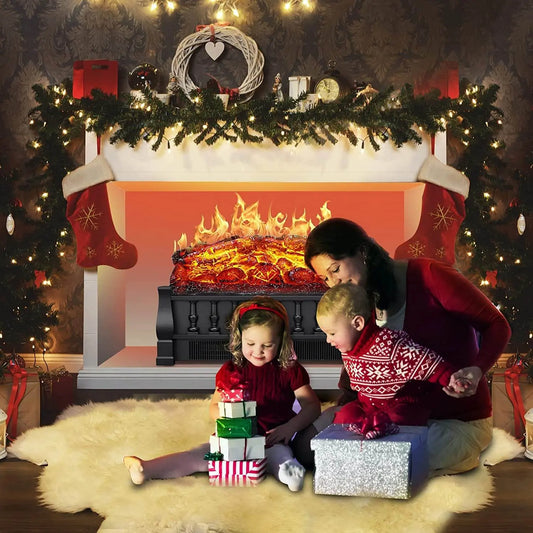 Electric Fireplace Log Set Heater with Remote Control,750W/1500W