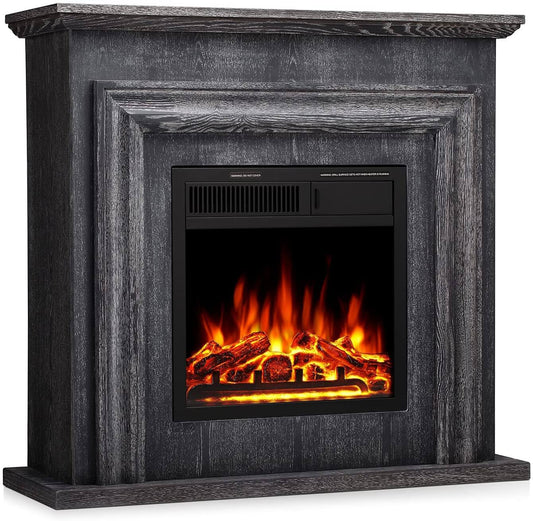 Electric Fireplace with Mantel Package