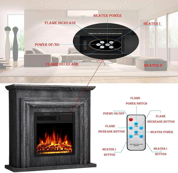 Electric Fireplace with Mantel Package