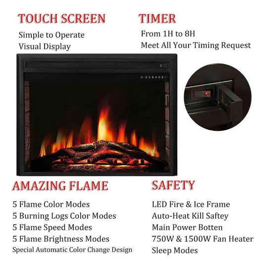 Freestanding & Recessed Electric Fireplace Insert