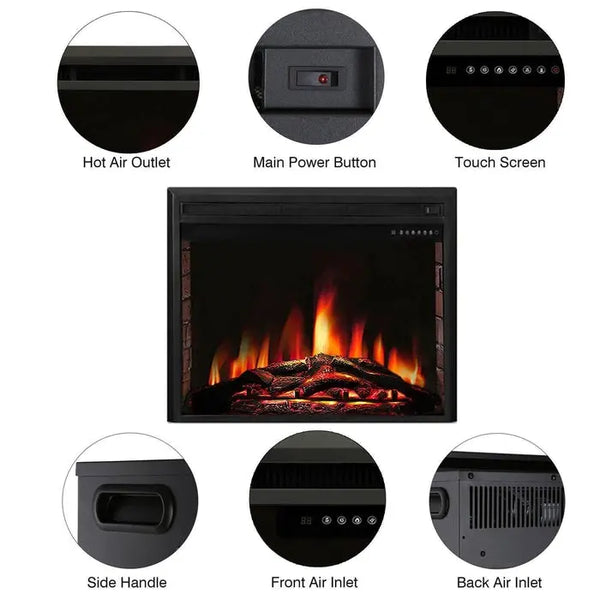  Freestanding & Recessed Electric Fireplace Insert