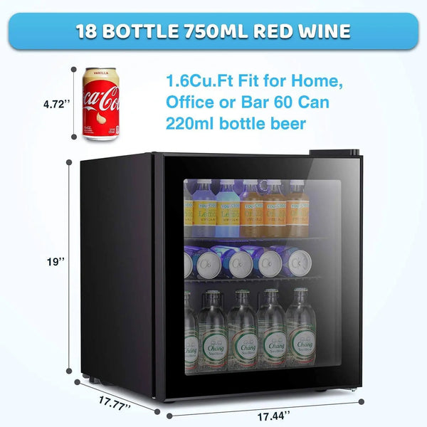 Kissair 1.6 Cubic Feet Small Wine Fridge Digital Temperature