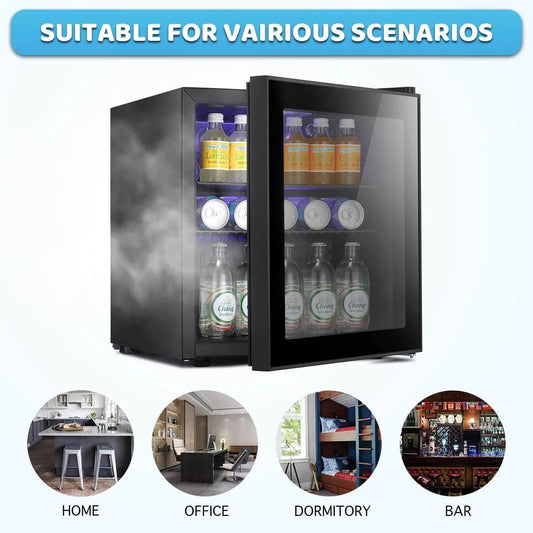 1.6 Cubic Feet Small Wine Fridge Drink Cooler Digital Temperature Control