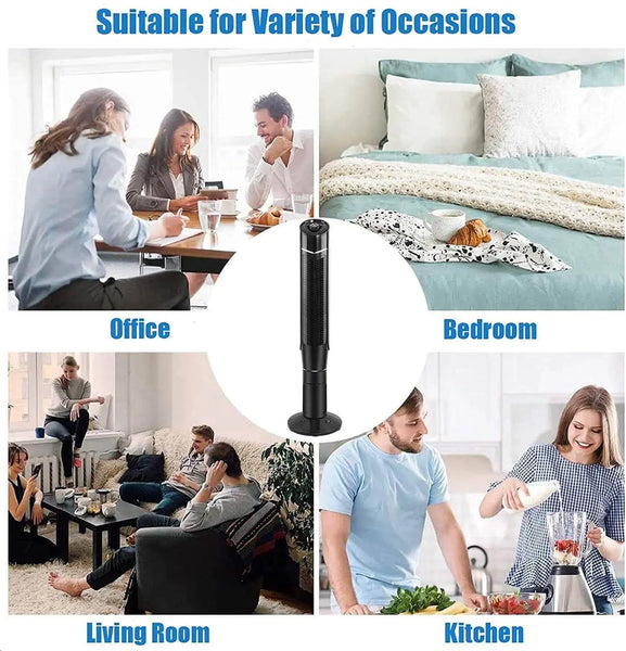 Kissair 47” Tower Fan with Oscillation, 3 Powerful Wind Modes, Up to 24 H Timer