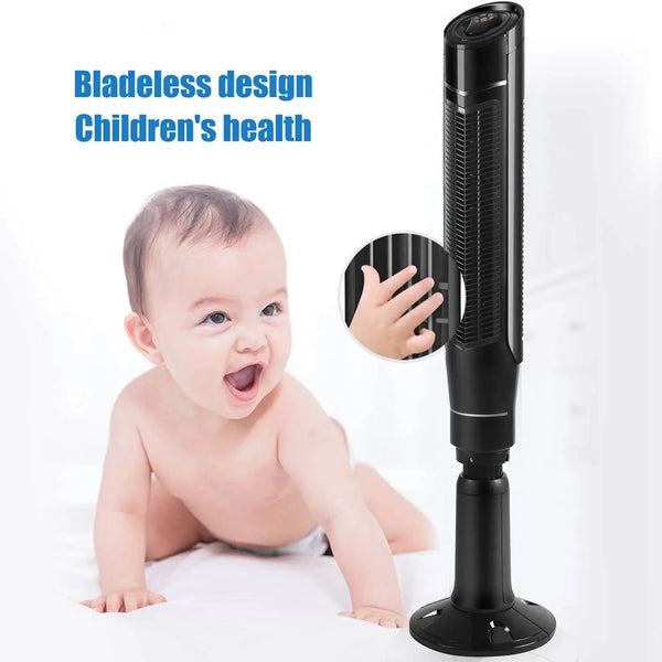 59” Black Tower Fan with Oscillation Remote Control