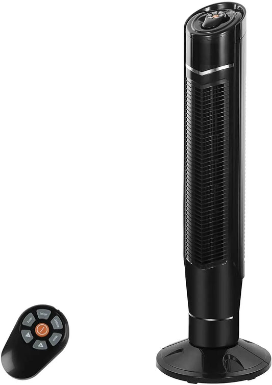 Kissair 40Inch Tower Fan 360°Oscillating Fan Quiet Cooling 24H Timer Remote Control Standing 8 Wind Speed 3 Wind Modes Bladeless agluckyshop