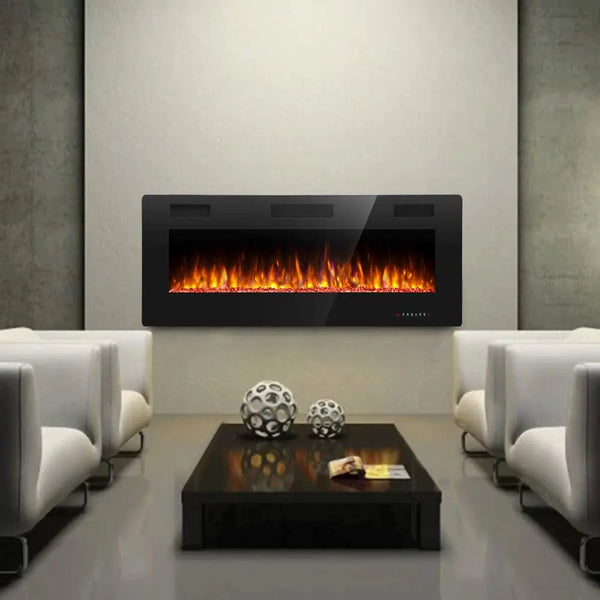 36 inch Recessed and Wall Mounted Electric Fireplace,750-1500W agluckyshop