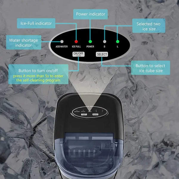 AGLUCKY Black Mini Ice Maker