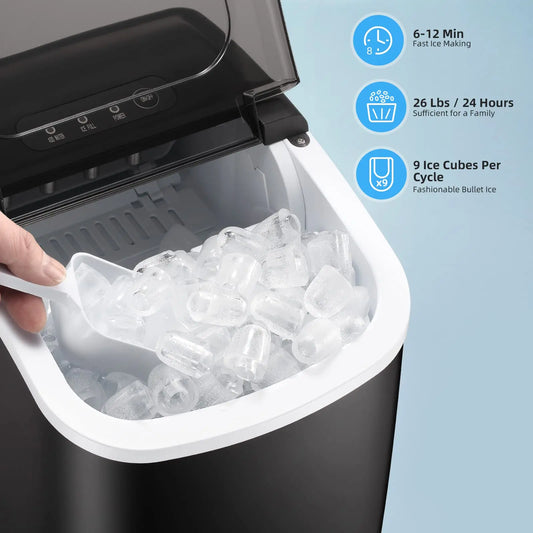 AGLUCKY Portable Countertop Ice Maker