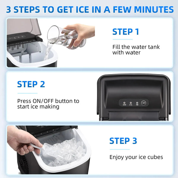 AGLUCKY Portable Countertop Ice Maker