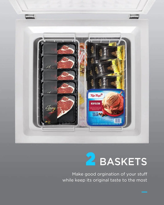 3.5 Cubic Feet Black Chest Freezer Free Standing