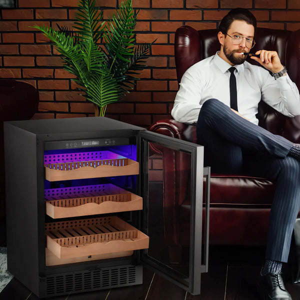 R.W.Flame 24 Inch Cigar Humidor Black Electric Humidor,Black