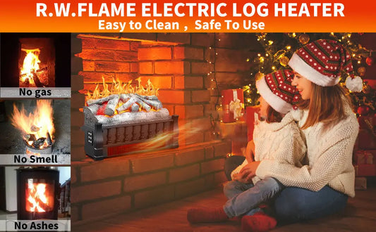 Electric Fireplace Log Set Heater with Remote Control Media 1 of 6
