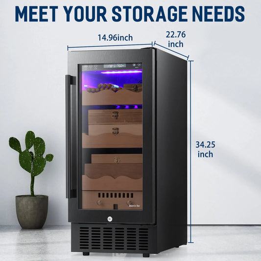 15 Inch Cigar Humidor Black Electric Humidor