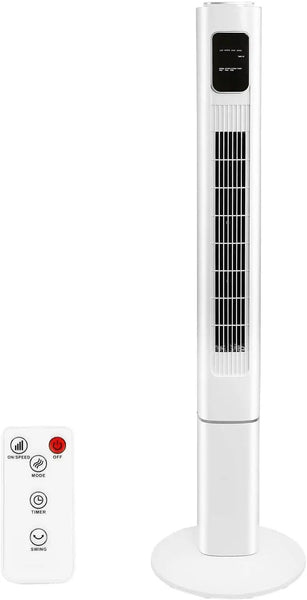 Kissair 47 inch Tower Fan Oscillating Quiet Cooling Remote Control 3 Speeds Wind Modes Bladeless