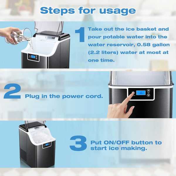 AGLUCKY Portable Nugget Ice Maker