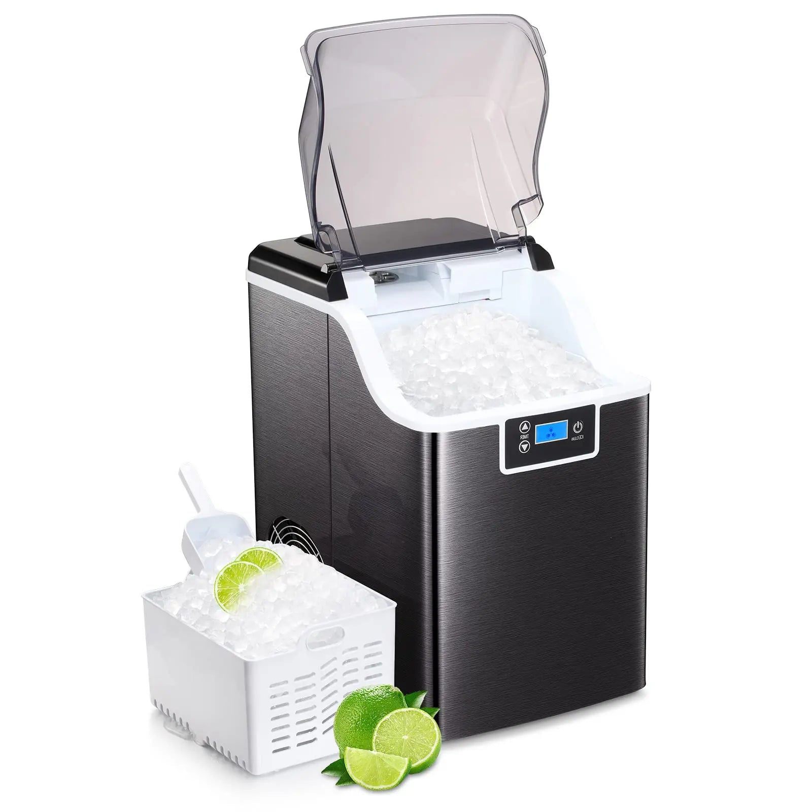 Portable Nugget Ice Maker, Countertop 44lbs in 24 Hours